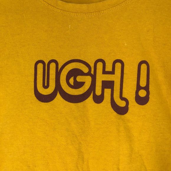 Vintage DIY Cropped Tee “Ugh!” Graphic Tee by Vibe N Juniors L - Picture 5 of 6